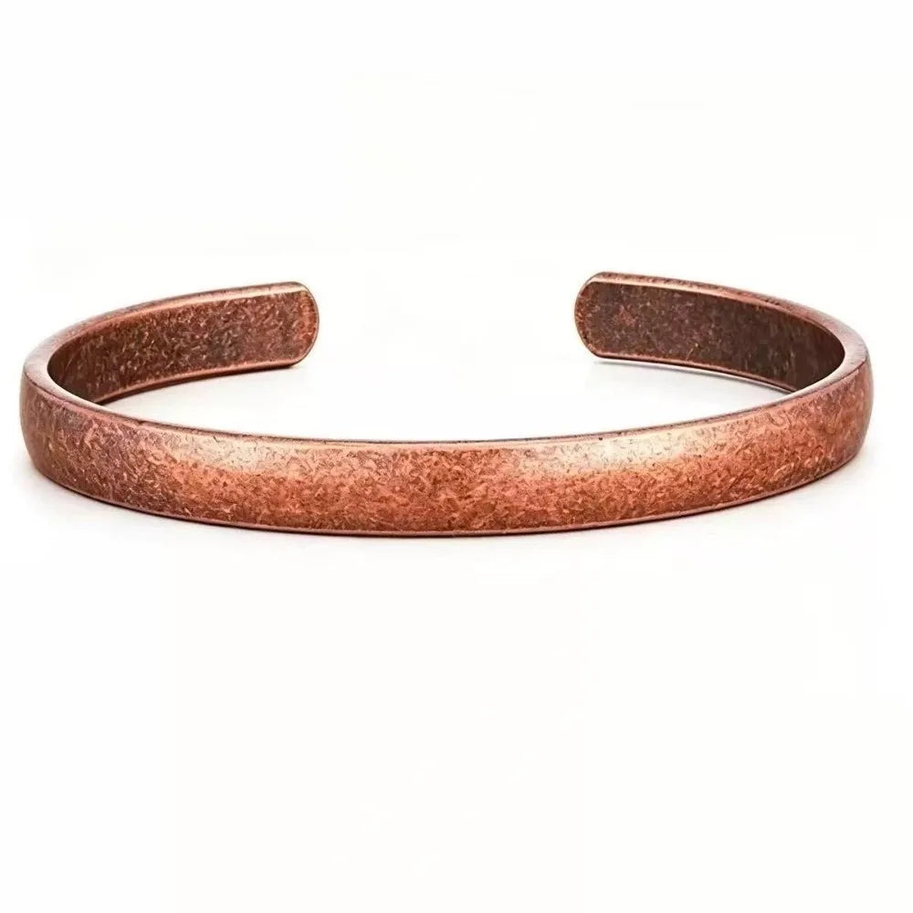 Retro Copper Cuff Bangle – Adjustable Chunky Open Bracelet Cuff Bangle Bracelet PLUSH Style B
