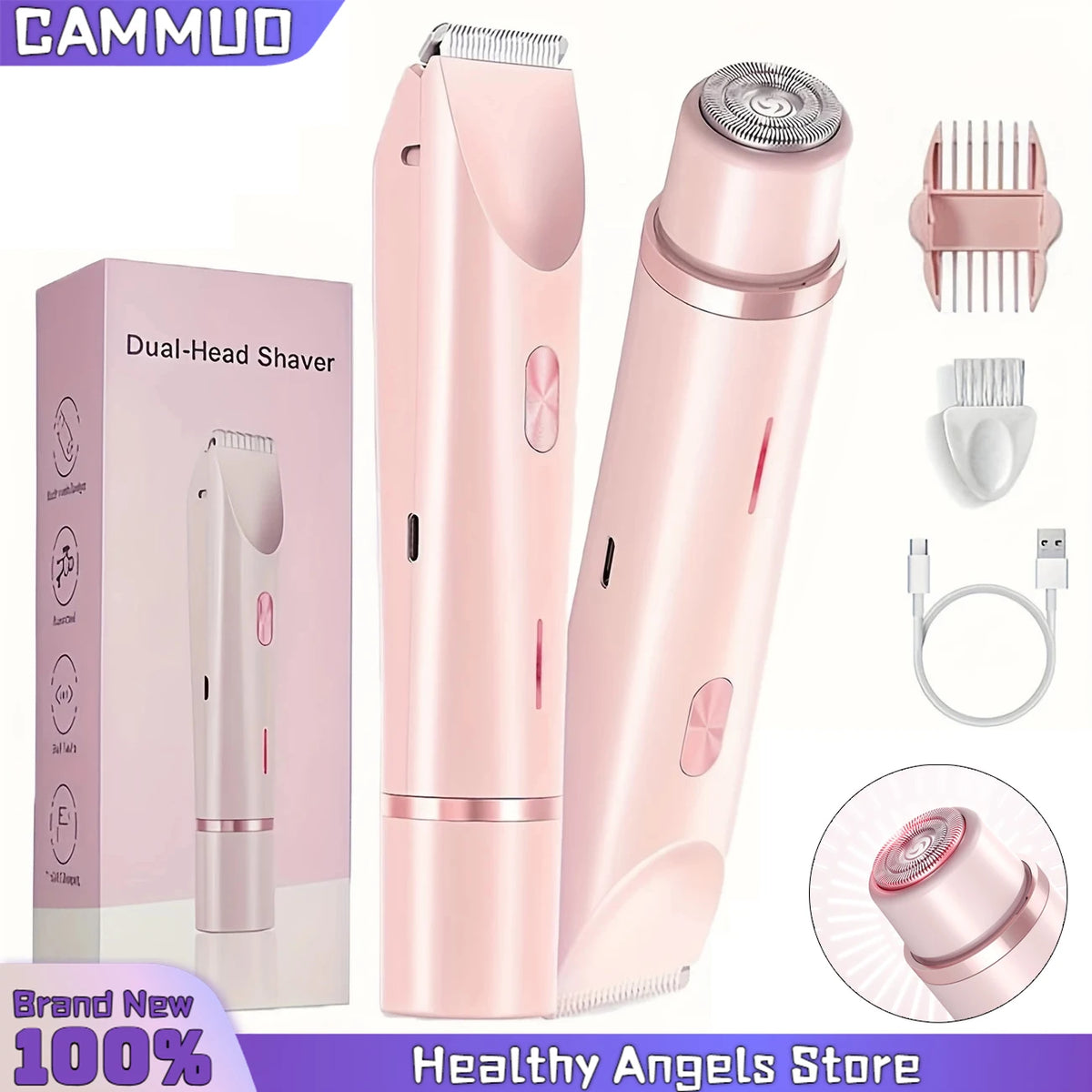 Women's 2-in-1 Double Head Electric Shaver & Body Trimmer Electric Body Shaver PLUSH
