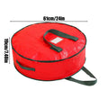 Waterproof Christmas Wreath Storage Bag – 24" 30" 36" Round Wreath Storage Bag PLUSH 24in