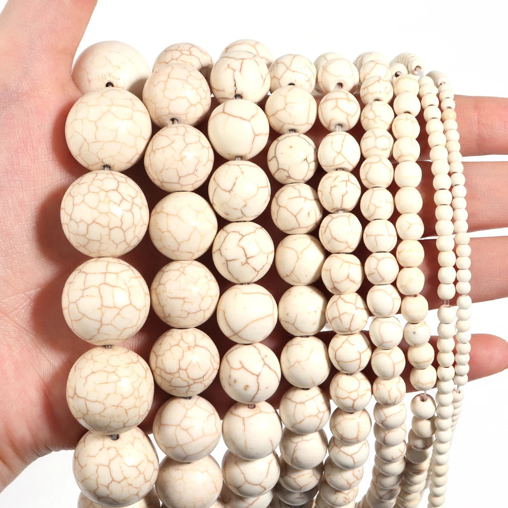White Turquoise Stone Beads 3-20mm | DIY Jewelry Making Stone Jewelry Beads PLUSH