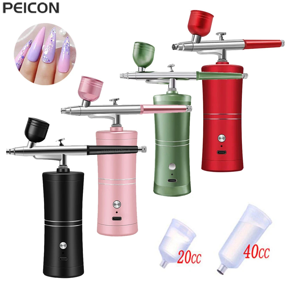 Portable Airbrush Kit with Compressor – Nail Art & Crafts Airbrush Compressor Kit PLUSH