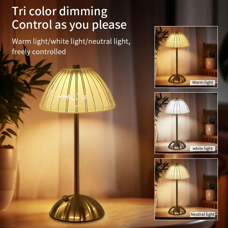 Crystal LED Rechargeable Table Lamp – Dimmable Bedside Night Light LED Table Lamp PLUSH