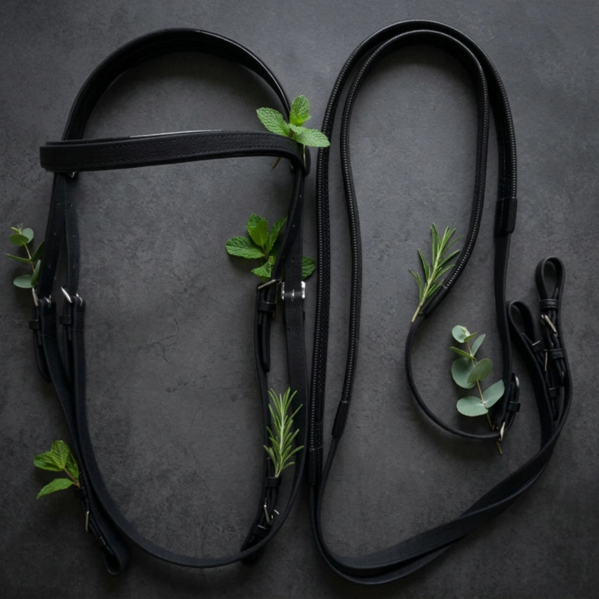 Horse Bridle with Reins – Easy-Clean Synthetic Equestrian Tack Horse Bridle PLUSH