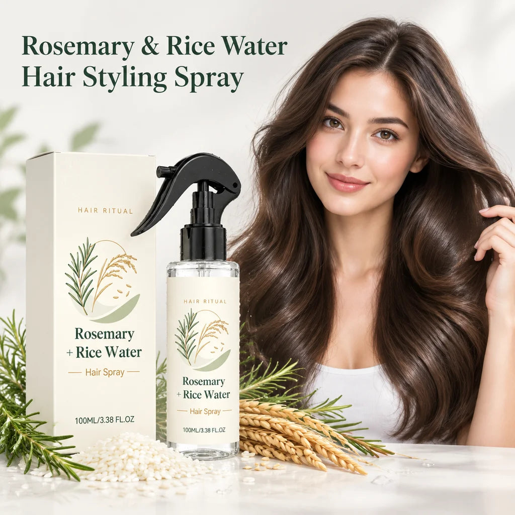 Volumizing Hair Spray with Rosemary & Rice Water – 100ml Hair Styling Spray PLUSH 100ML Boxed x 3pcs