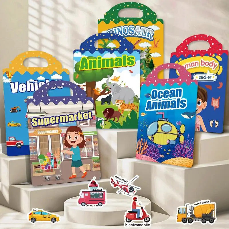 Jelly Sticker Book for Kids – Reusable Scene Puzzle Activity Kids Sticker Book PLUSH