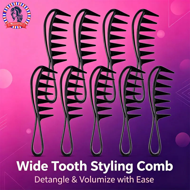 Wide Tooth Comb for Curly Hair – Anti-Breakage Salon Tool Hair Styling Comb PLUSH