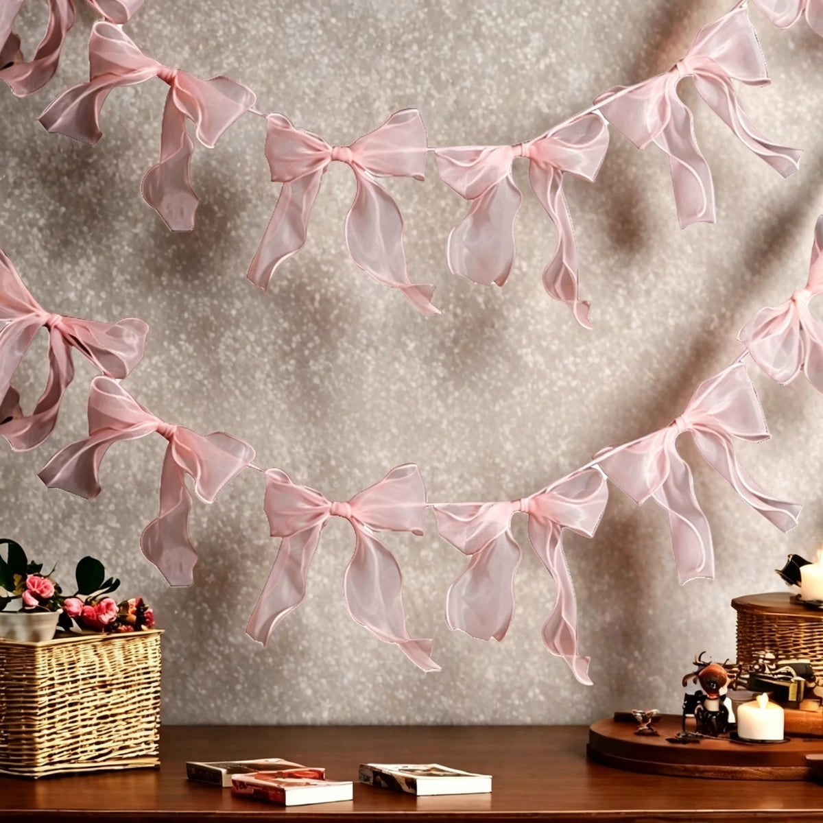 12pcs Bow Tassel Garland – Birthday, Wedding & Party Decor Party Garland Decor PLUSH