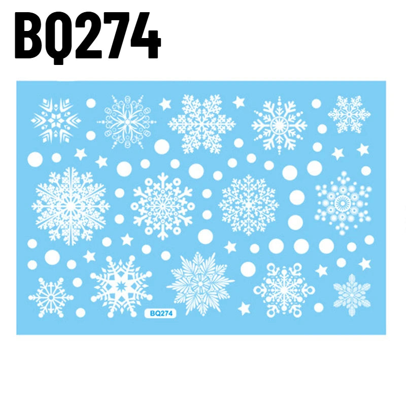 Snowflake Window Stickers – Christmas Window Decals 1 Set Holiday Window Decals PLUSH BQ274 20x30cm