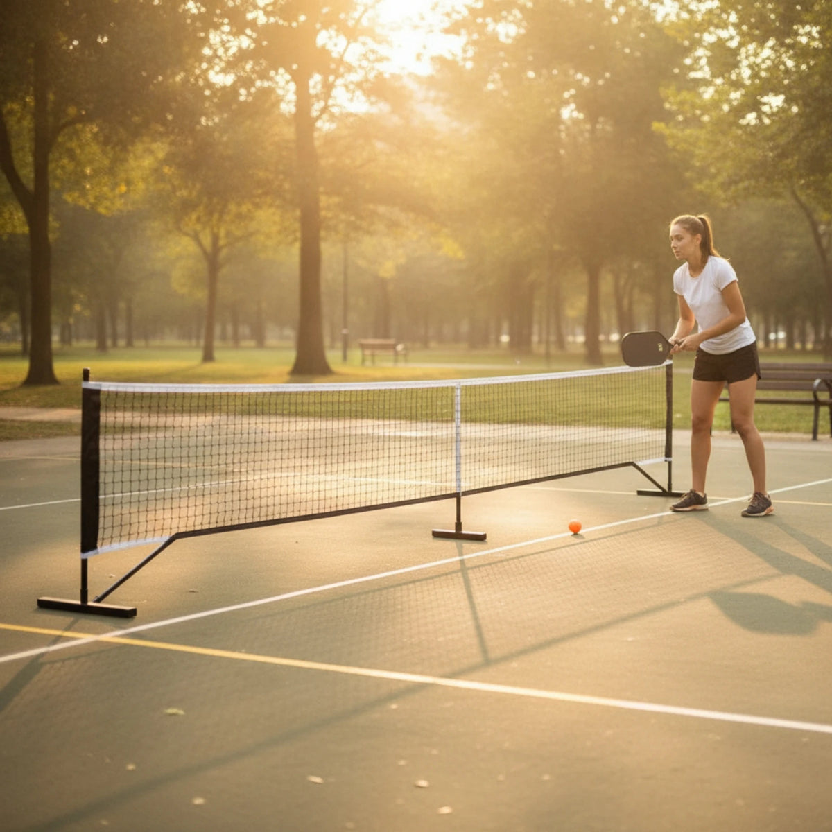 Portable Pickleball Net with Bag – Foldable 6.7m Court Net Pickleball Net PLUSH