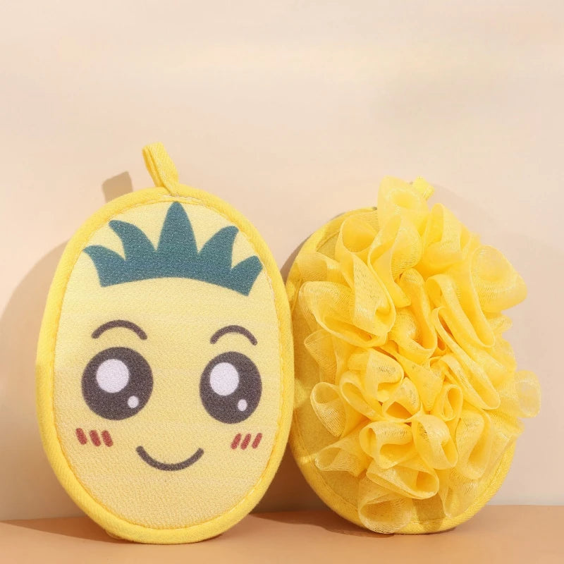 Pineapple Double-Sided Exfoliating Bath Gloves Body Scrubber Exfoliating Bath Gloves PLUSH
