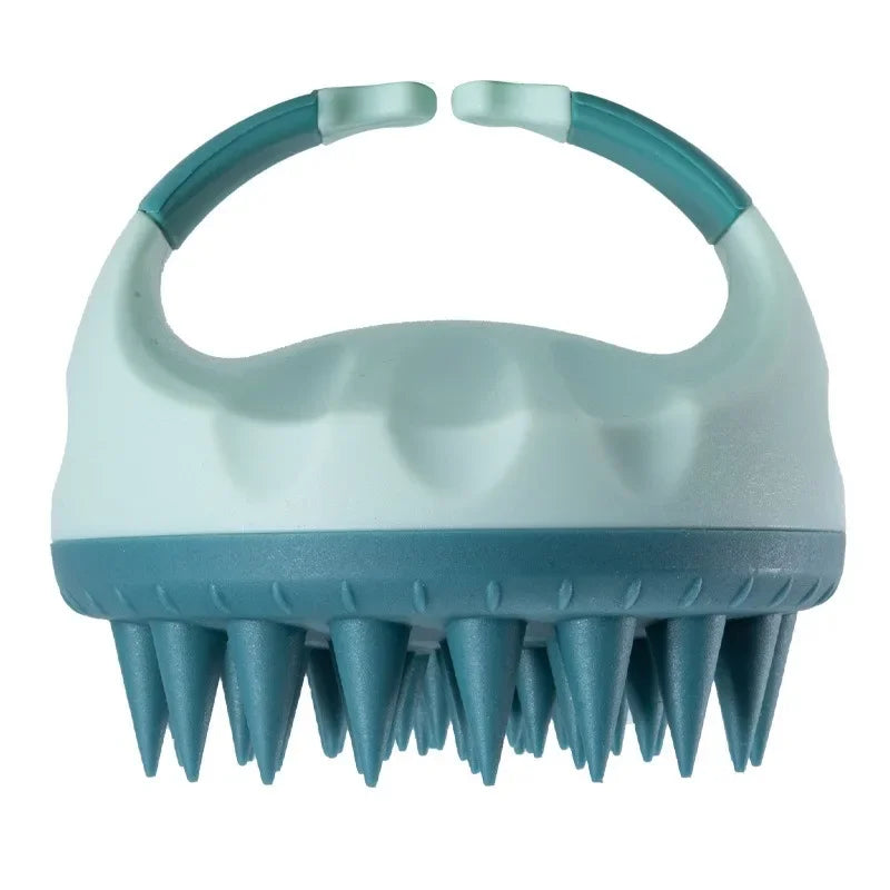 Silicone Scalp Massage Brush – Hair Washing Massager Comb Scalp Massage Brush PLUSH green