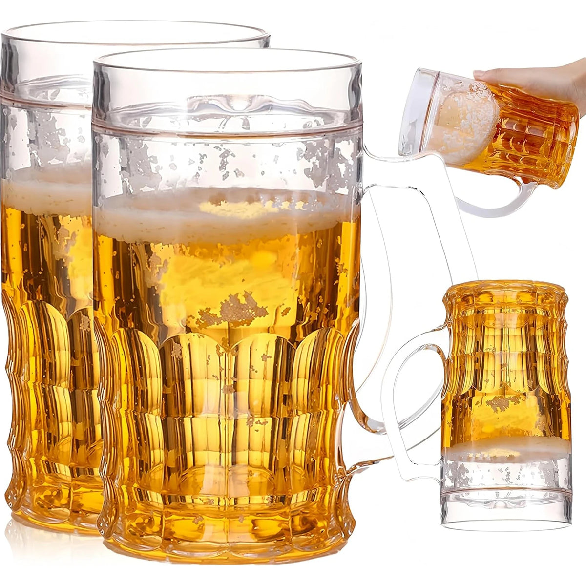 Fake Beer Mug Prank Cup – 450ml Novelty Gag Beer Glass Novelty Prank Cup PLUSH