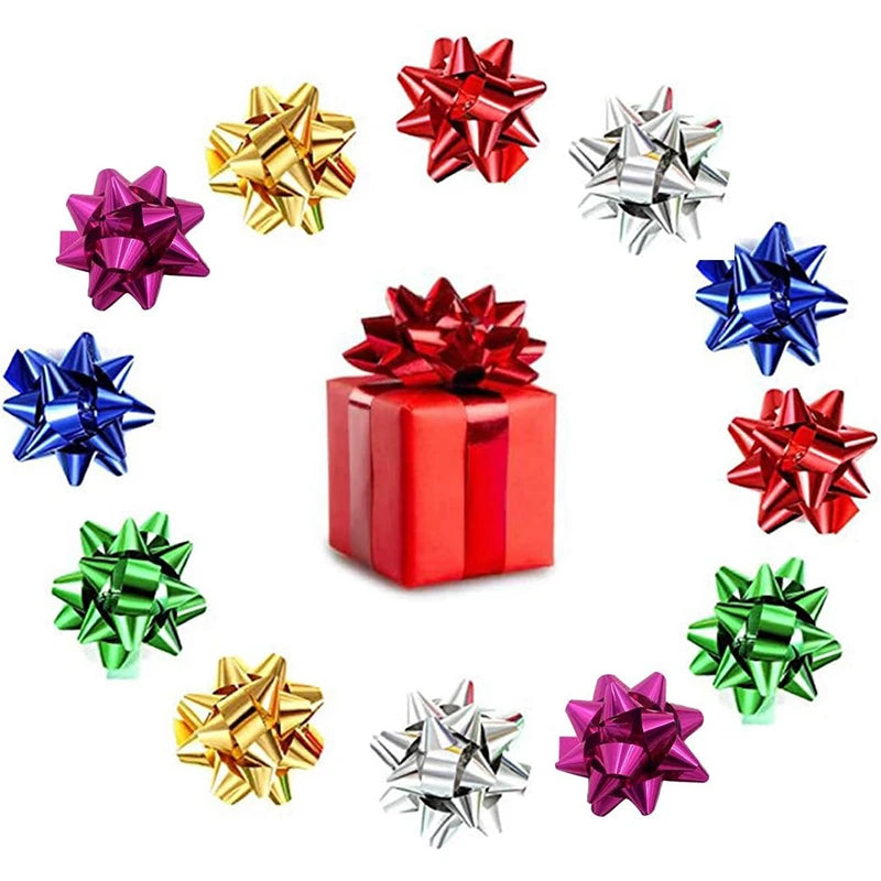 Metallic 3D Star Gift Box Decorations 12/24/36pcs – Ornaments Gift Box Decoration PLUSH