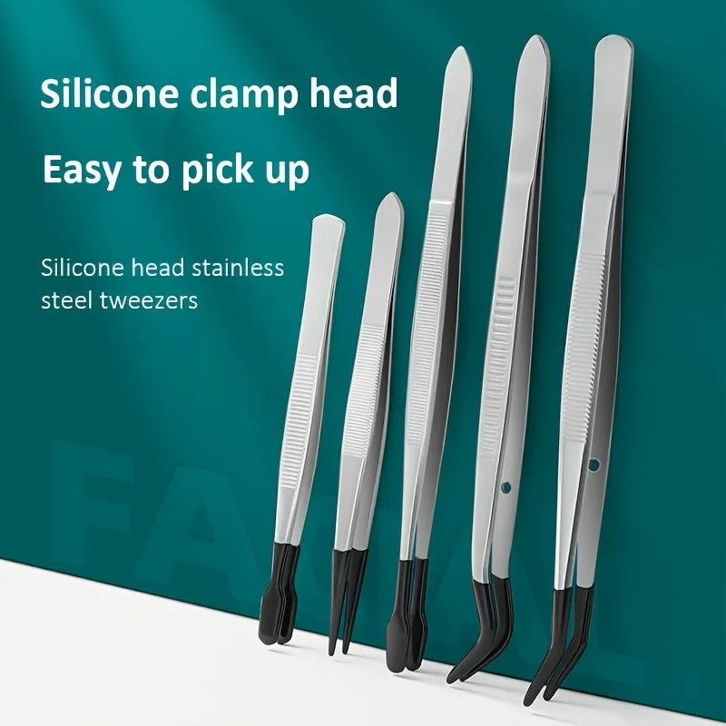 Ouriner Stainless Steel Plastic-Coated Tweezers – Lash & Craft Precision Tweezers PLUSH