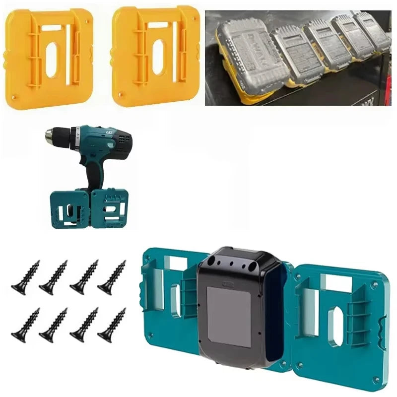18V Battery Wall Mount Holder – Makita, DeWalt & Milwaukee Battery Storage Holder PLUSH