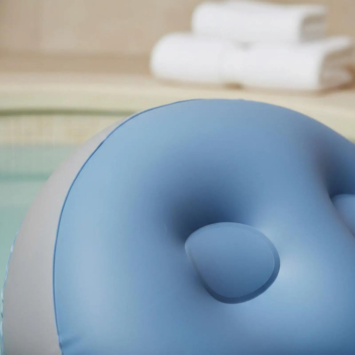 Inflatable Bath Cushion Spa Seat | Non-Slip Suction Cups Inflatable Bath Seat PLUSH Blue