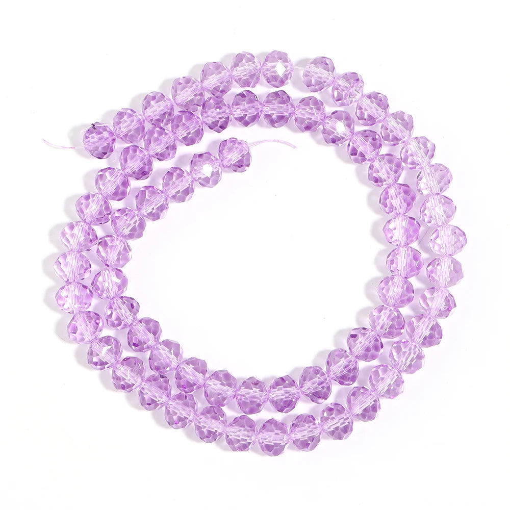 Purple Faceted Crystal Glass Spacer Beads 3–10mm | DIY Jewelry Glass Spacer Beads PLUSH 8x6mm