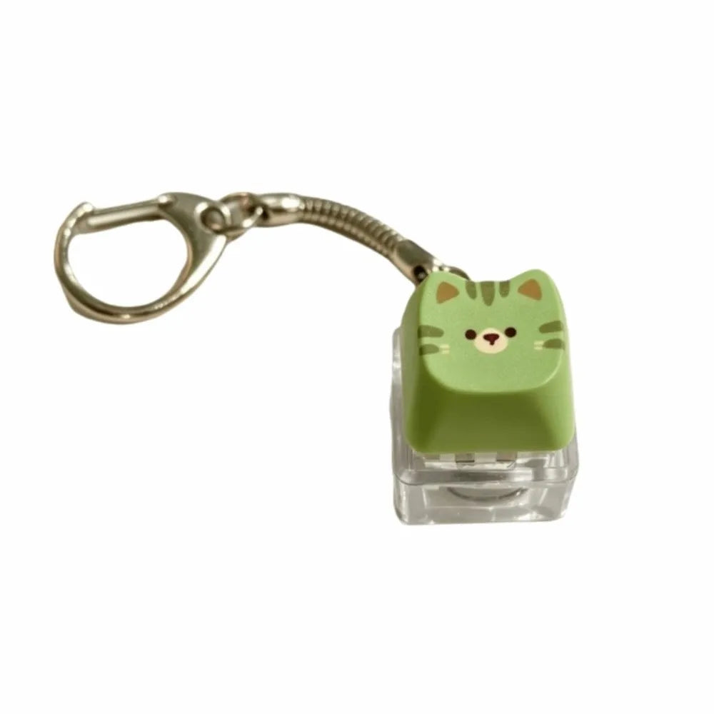 Cute Cat Keycap Keychain – Fidget Clicker Button Keychain Novelty Keychain PLUSH Single key -Style C-