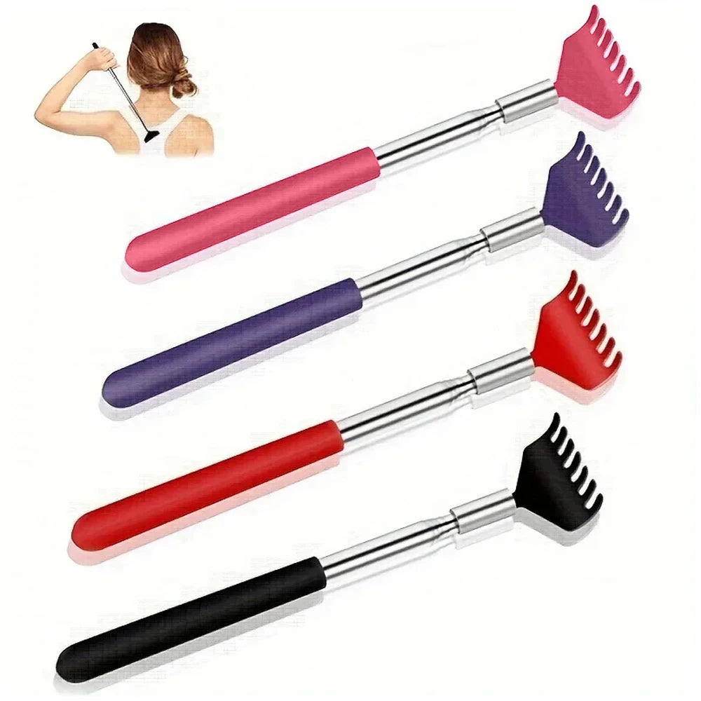 Telescoping Back Scratcher – Stainless Steel Extendable Tool Back Scratcher Tool PLUSH 4PCS Mixed