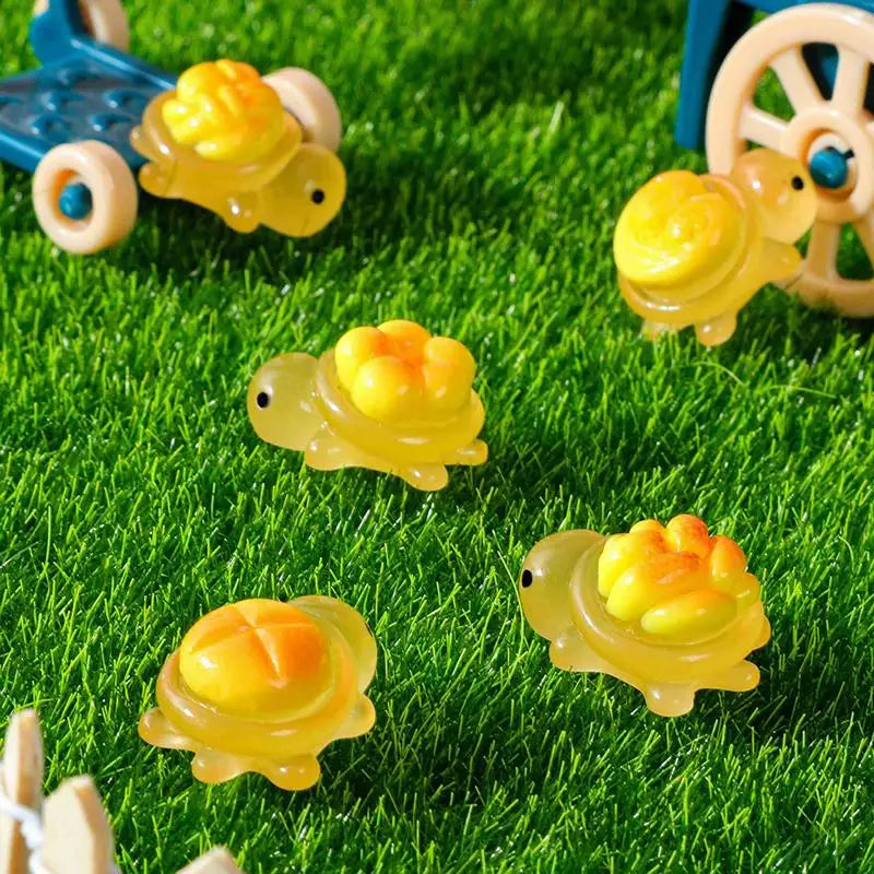 10pcs Luminous Resin Bread Turtle Miniatures – Garden Decor Miniature Garden Figurines PLUSH
