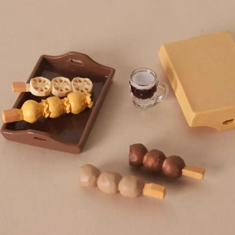 1:12 Miniature Fried Chicken & Beer Tray Dollhouse Kit Dollhouse Accessory Set PLUSH