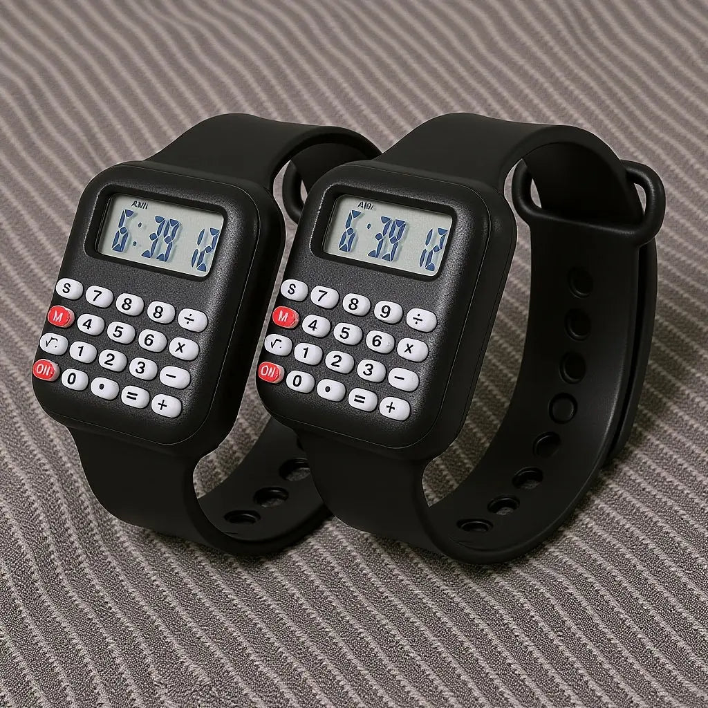 Foxnovo Kids Calculator Wrist Watch Digital – 2 Pack Kids Calculator Watch PLUSH