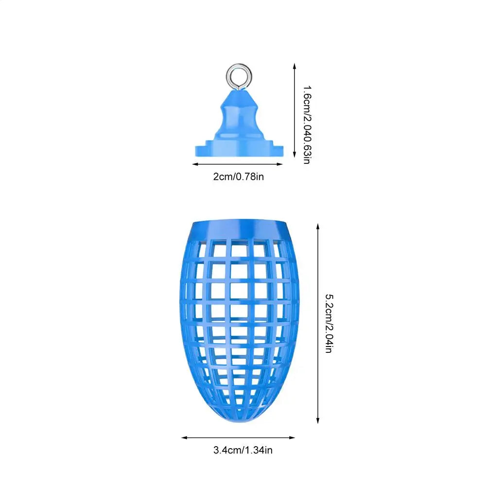 Fishing Bait Cage Holder with Locking Swivel – Lightweight Fishing Bait Cage PLUSH Blue
