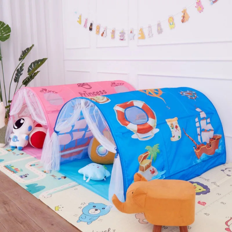 2-in-1 Dome Kids Play Tent – Sea World & Princess Patterns Kids Play Tent PLUSH