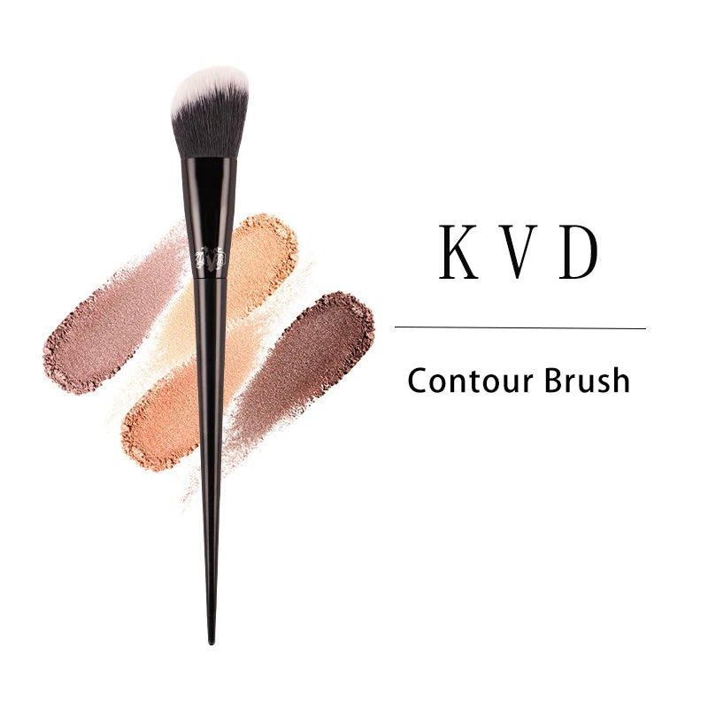 Kat Von D #02 Contour Brush – Soft Synthetic Fiber Black Handle Contour Makeup Brush PLUSH