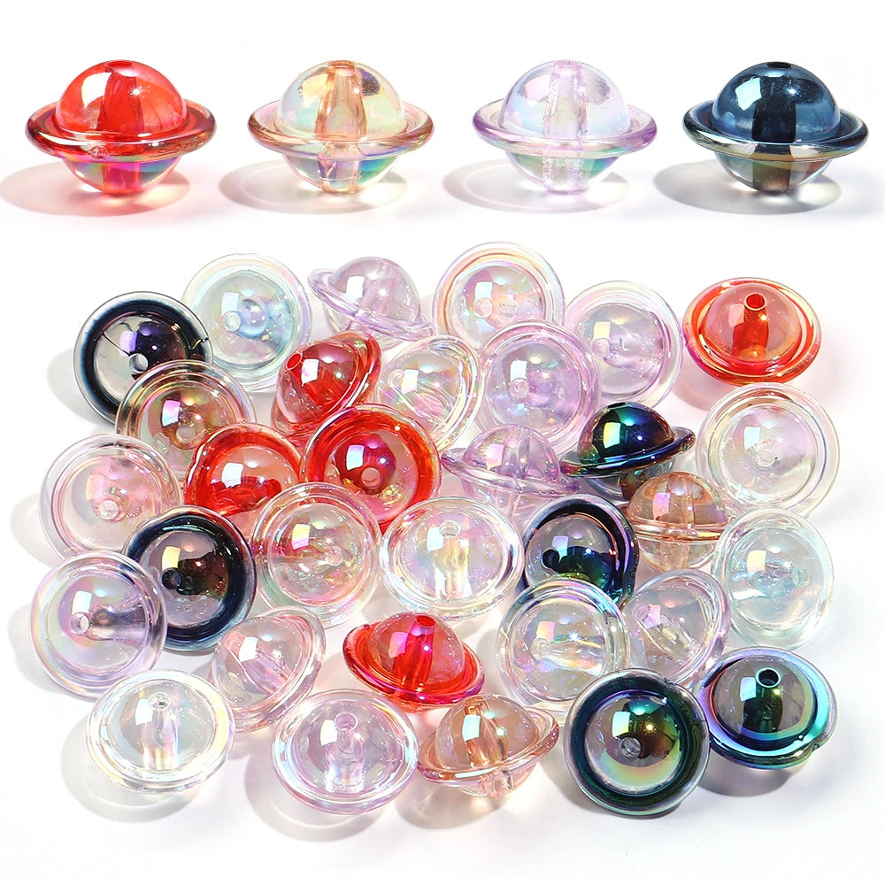 UFO Shape Color Plated Acrylic Spacer Beads 10pcs – DIY Jewelry Acrylic Spacer Beads PLUSH