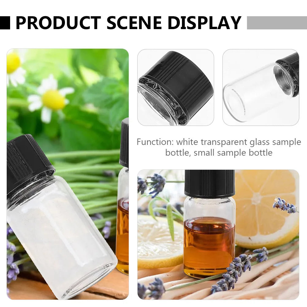 20pcs Glass Lab Sample Vials 3ml with Lids – Clear Reagent Bottles Lab Sample Vials PLUSH
