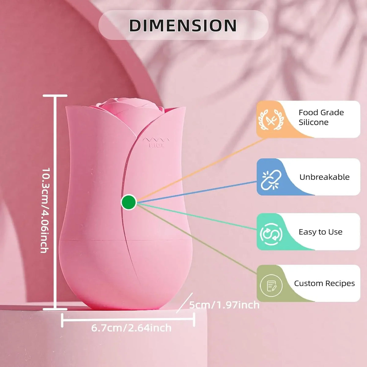 Rose Shape Ice Roller for Face – Cooling Facial Massager Facial Ice Roller PLUSH