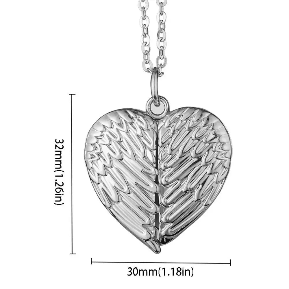 Sublimation Blank Angel Wing Heart Pendant Necklace – Gold Pendant Necklace PLUSH
