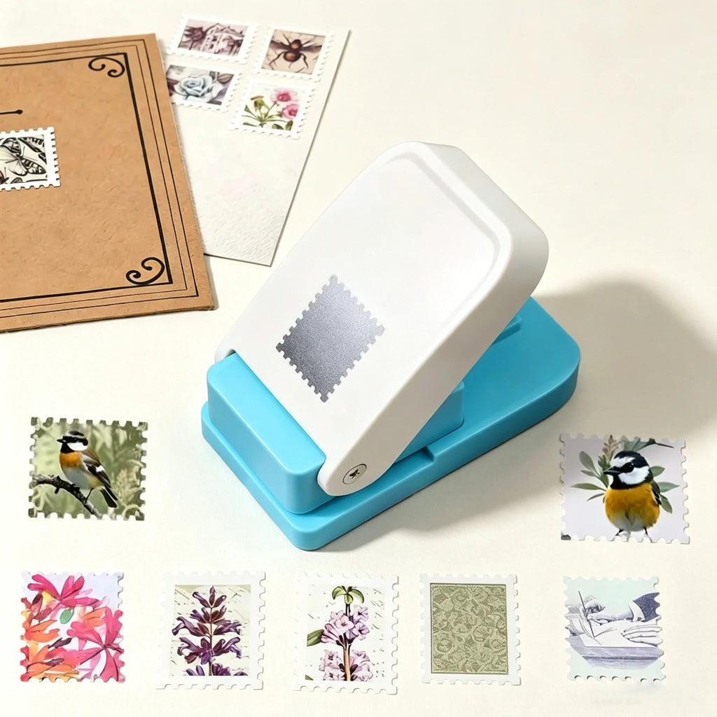 2-in-1 Postage Stamp Paper Punch – Scrapbooking & Card Making Paper Craft Punch PLUSH