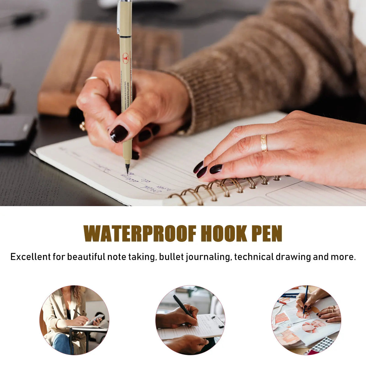 12pc Waterproof Drawing Pens Set – Sketching & Fine Liner Art Pens Fine Liner Pen Set PLUSH