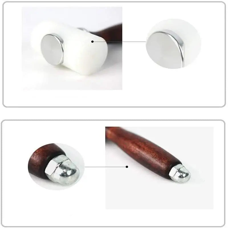 Leather Carving Hammer Nylon Mallet Ergonomic Wooden Handle Leathercraft Mallet PLUSH