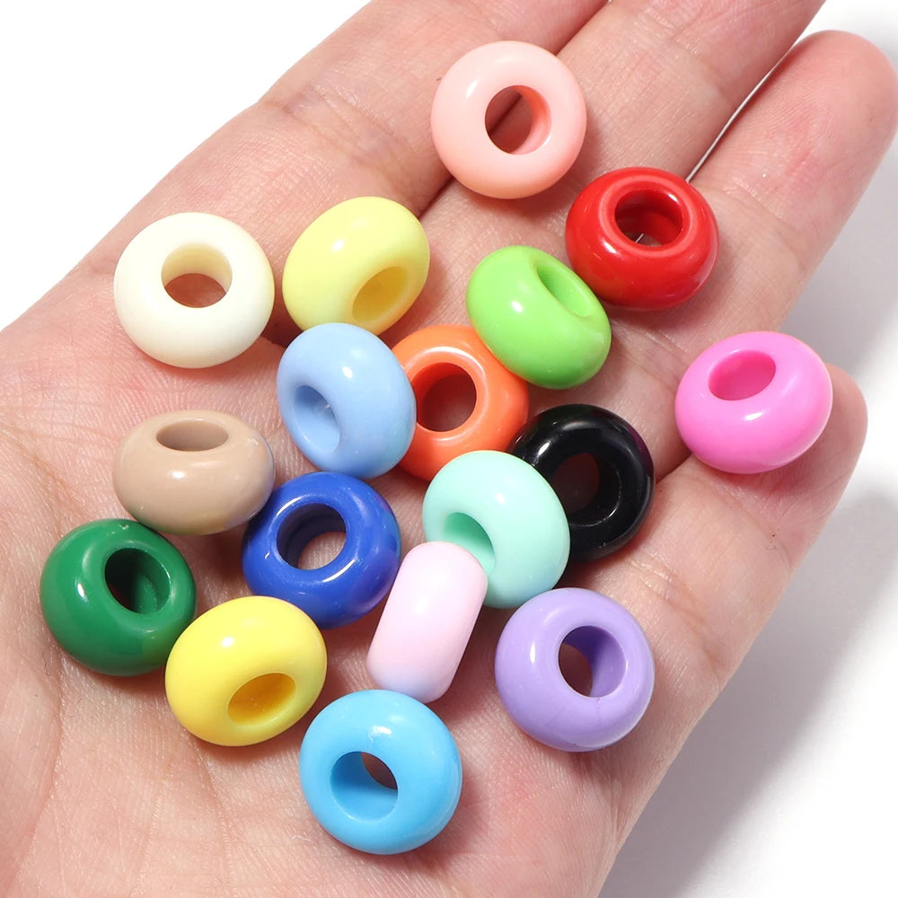 50pcs Multicolor Big Hole Acrylic Abacus Spacer Beads – DIY Acrylic Spacer Beads PLUSH