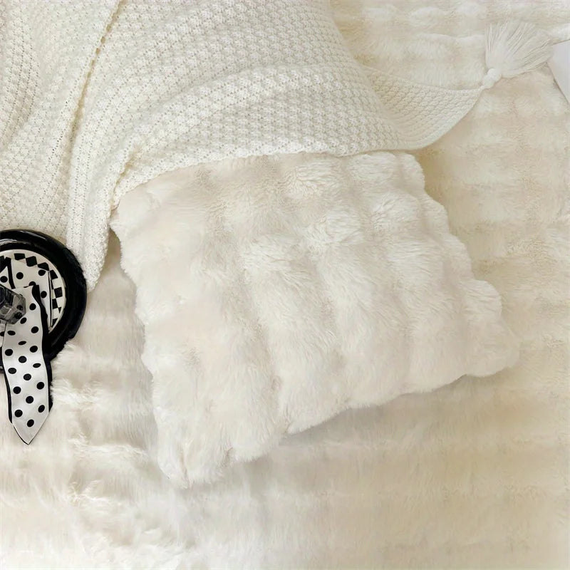 Plush Coral Fleece Pillowcase | Soft Envelope Closure Cover Plush Pillowcase PLUSH