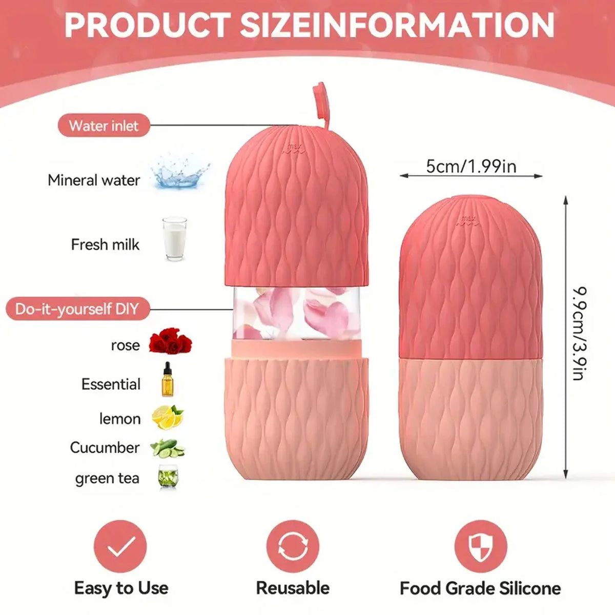 Silicone Face Ice Roller Mold – Skin Tightening Beauty Tool Facial Ice Roller PLUSH