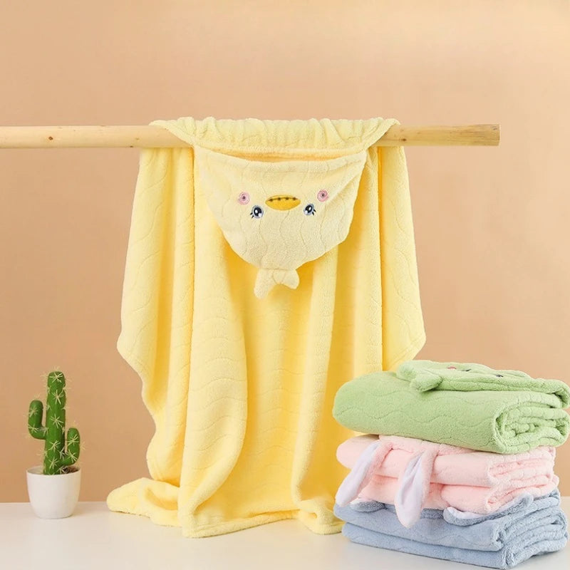Animal Hooded Baby Bath Towel – Soft Newborn Swaddle 80x120cm Hooded Baby Towel PLUSH