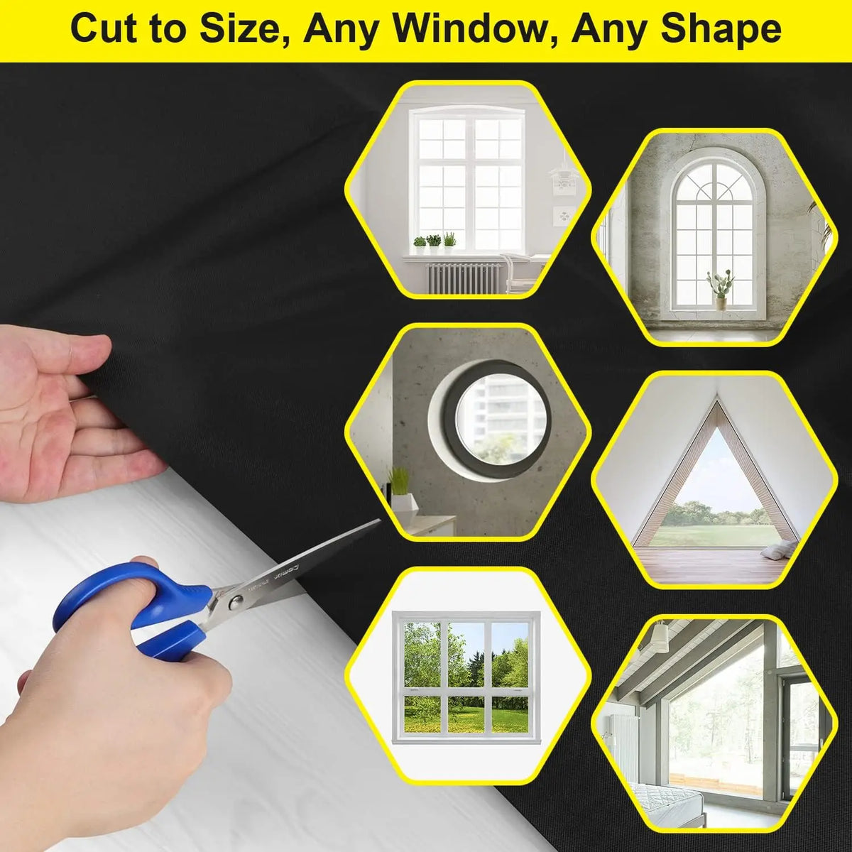 Portable Blackout Window Shade – Self-Adhesive & Cuttable Blackout Window Shade PLUSH