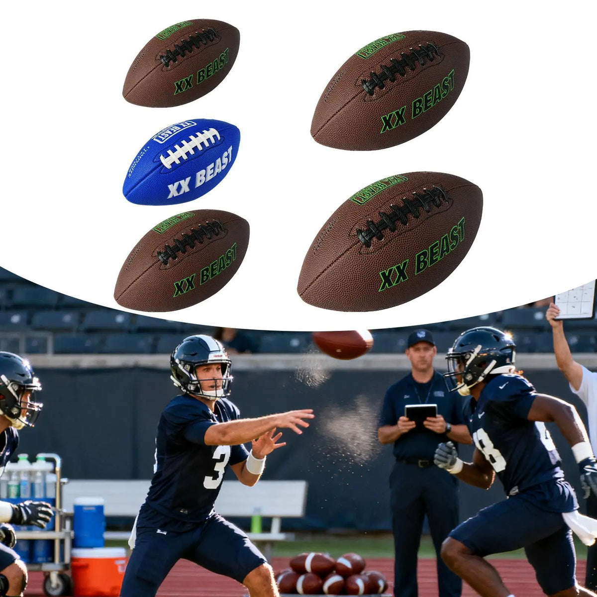 Tooyful Nonslip American Football | PU Leather Rugby Ball American Football PLUSH