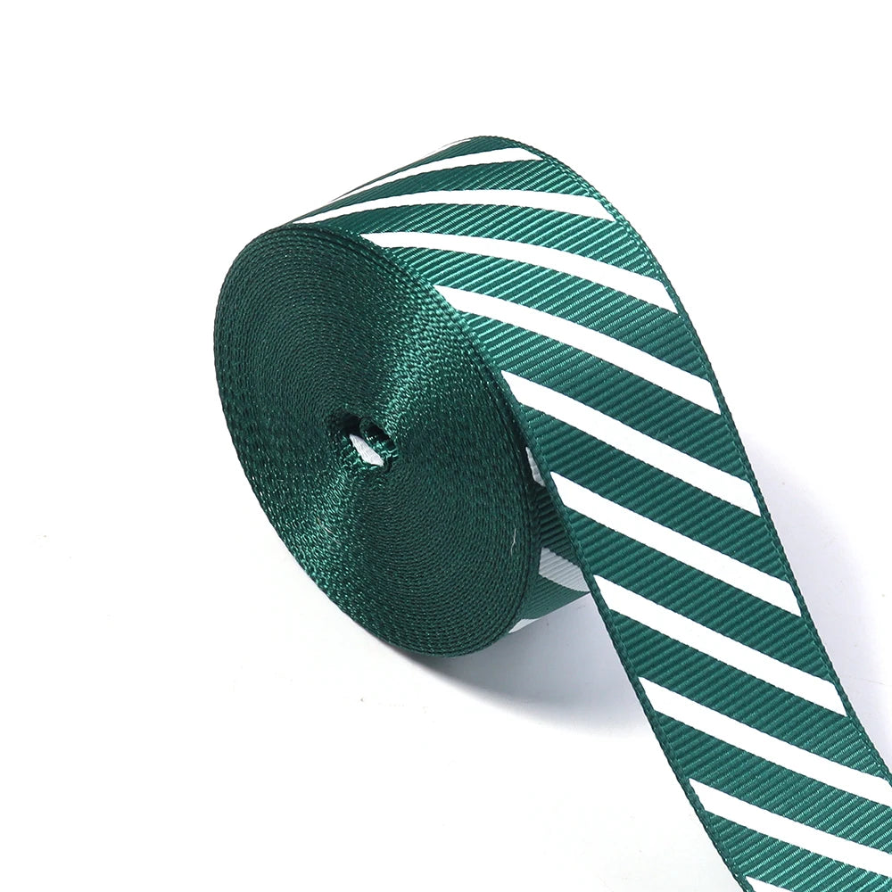 Green White Stripe Christmas Ribbon 5–10 Yds | DIY Craft Craft Ribbon PLUSH 25mm x 5yards Green