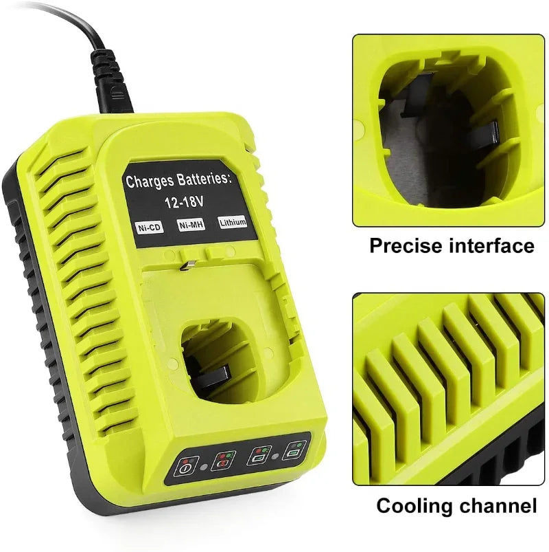 ZWINCKY P117 Charger for Ryobi 12V 14.4V 18V Ni-CD Ni-MH Li-ion Battery Charger PLUSH