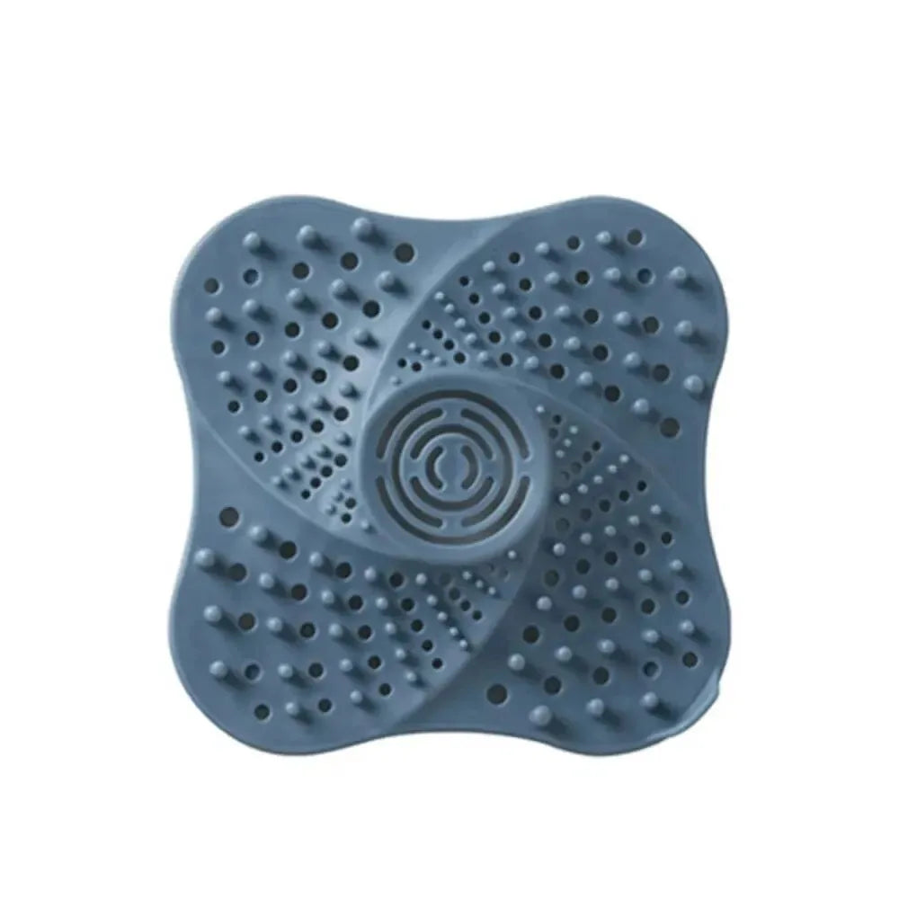 Silicone Hair Catcher Shower Drain Cover & Sink Strainer Drain Hair Catcher PLUSH Blue
