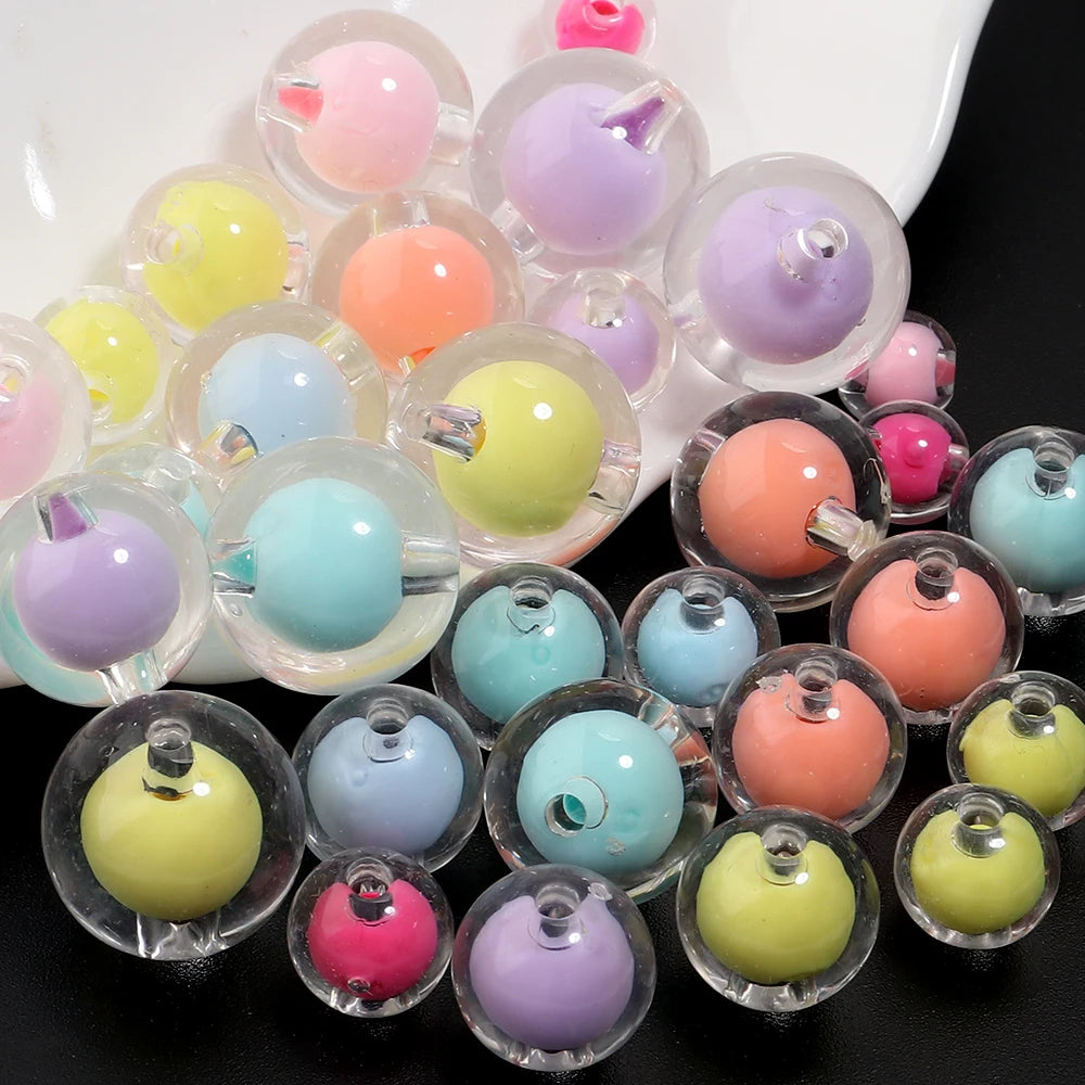 AB Color Acrylic Round Spacer Beads 8–16mm | DIY Jewelry Acrylic Spacer Beads PLUSH