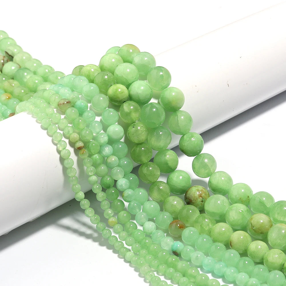 Cyan Natural Stone Round Spacer Beads – DIY Jewelry Making Natural Stone Beads PLUSH