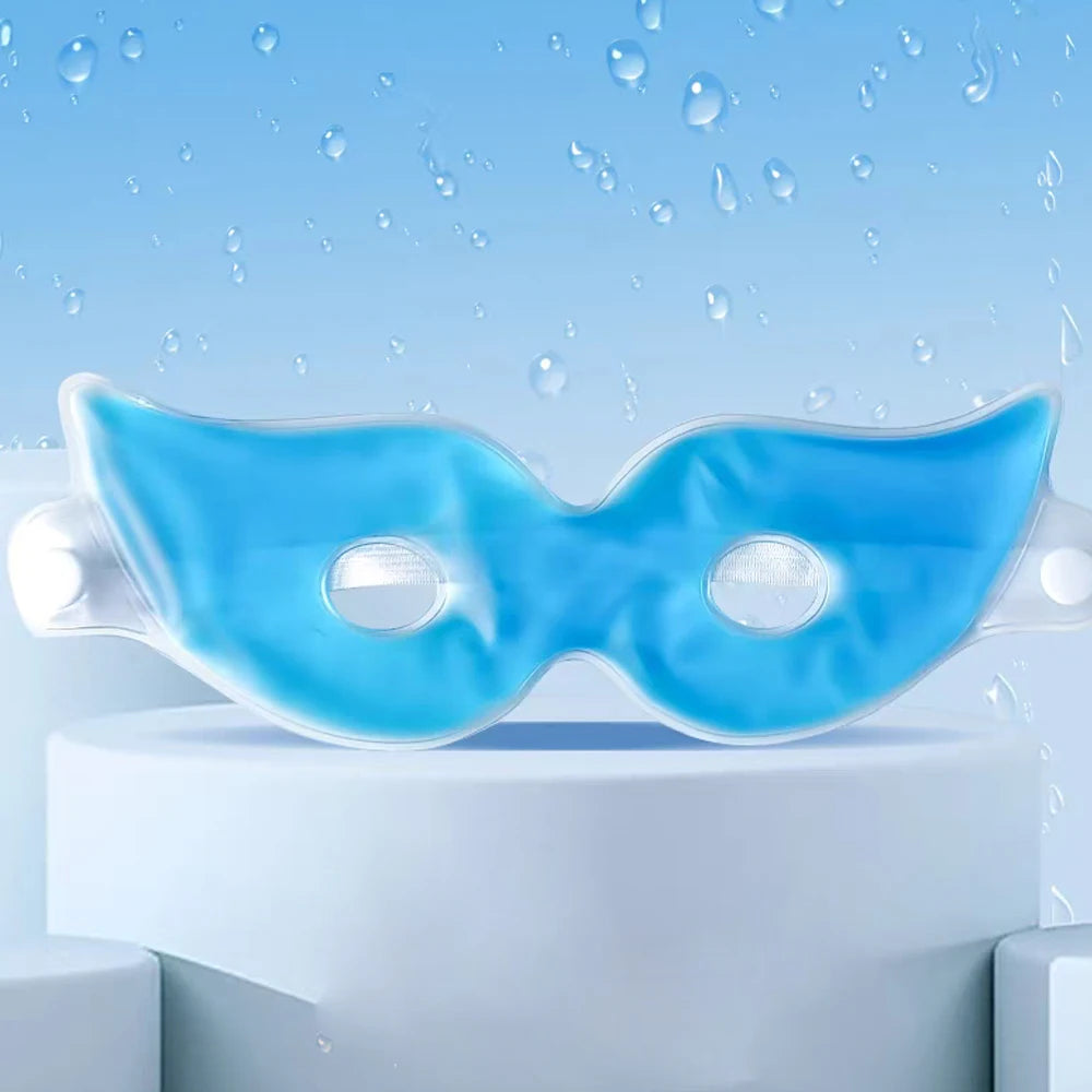 Reusable Ice Gel Eye Mask – Hot & Cold Compress Therapy Gel Eye Mask PLUSH Blue