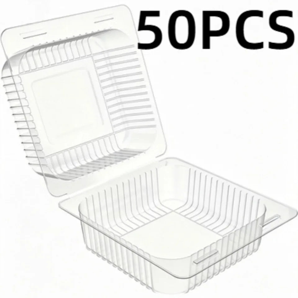 Clear Plastic Cake Boxes 50/100pcs – Disposable Dessert Containers Cake Packaging Boxes PLUSH 50PCS