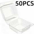 Clear Plastic Cake Boxes 50/100pcs – Disposable Dessert Containers Cake Packaging Boxes PLUSH 50PCS